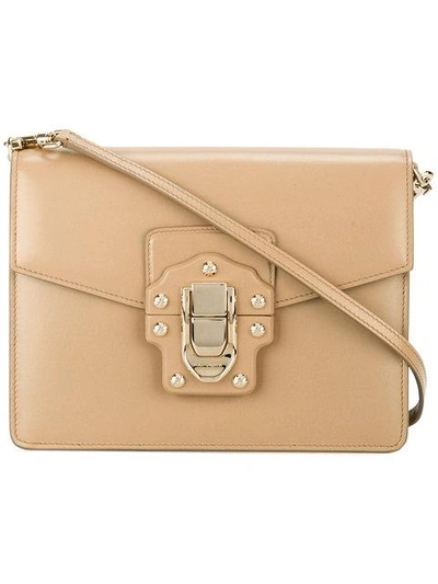 Shop Dolce & Gabbana Lucia Shoulder Bag In Brown