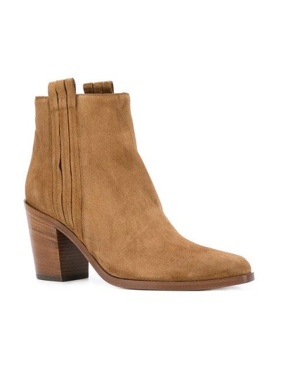 Shop Sartore Mid Heel Ankle Boots In Neutrals