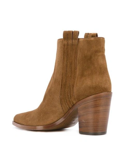 Shop Sartore Mid Heel Ankle Boots In Neutrals