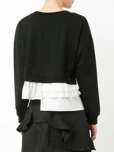 Shop Boutique Moschino Ruffled Detail Sweatshirt In Black