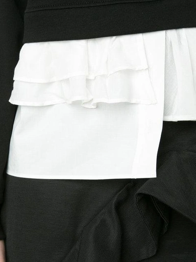 Shop Boutique Moschino Ruffled Detail Sweatshirt In Black
