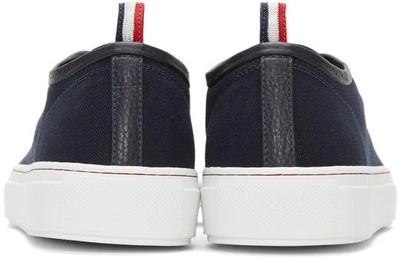 Shop Moncler Navy Canvas Sneakers