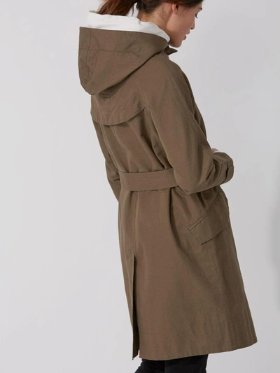 Shop Frank + Oak Cotton-linen Hooded Anorak In Olive