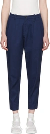 BLUE BLUE JAPAN Navy Tucked Trousers