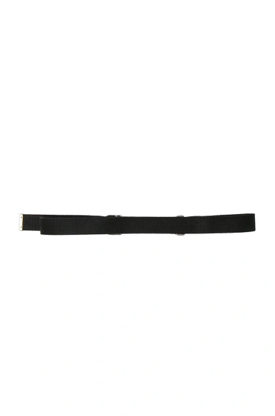 Shop Saint Laurent Oval Monogramme Belt In Black & Black