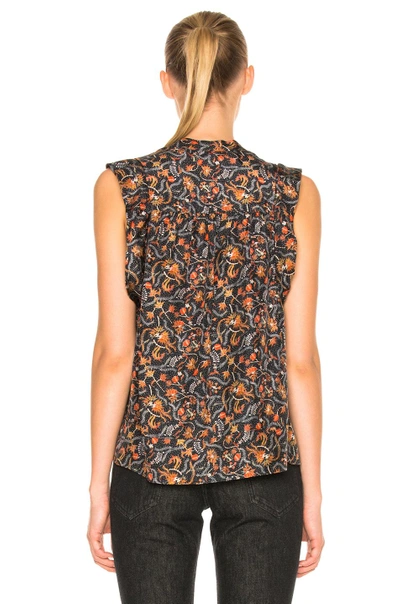 Shop Isabel Marant River Top In Abstract,floral,green,orange,red