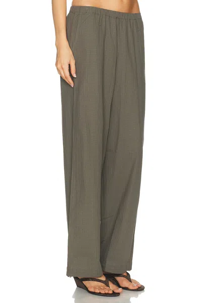 Deiji Studios Hem Toggle Pant In Moss Stripe