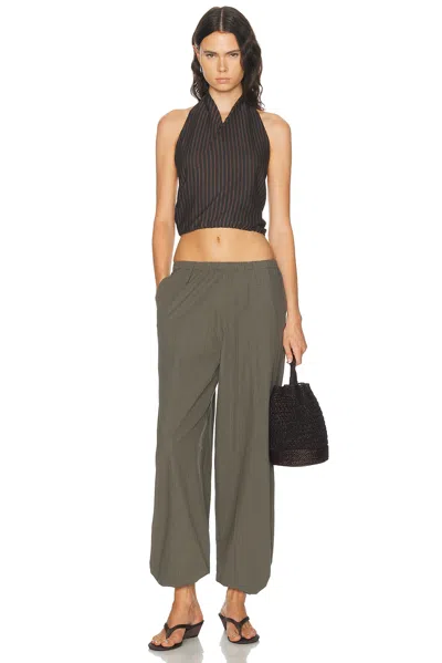 Deiji Studios Hem Toggle Pant In Moss Stripe