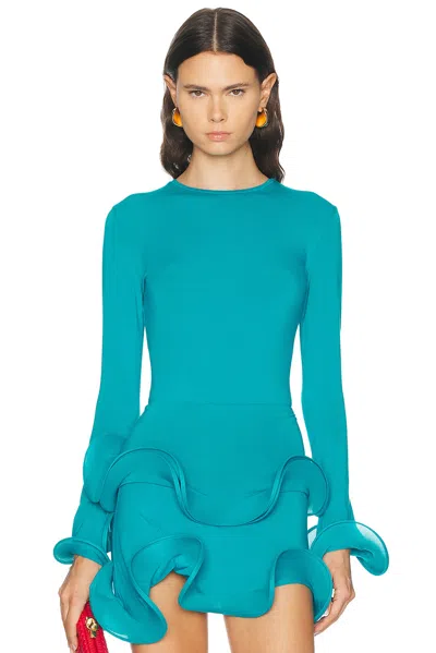 Sid Neigum Wave Sleeve Bamboo Top In Blue