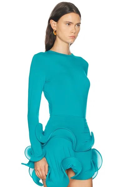 Sid Neigum Wave Sleeve Bamboo Top In Blue