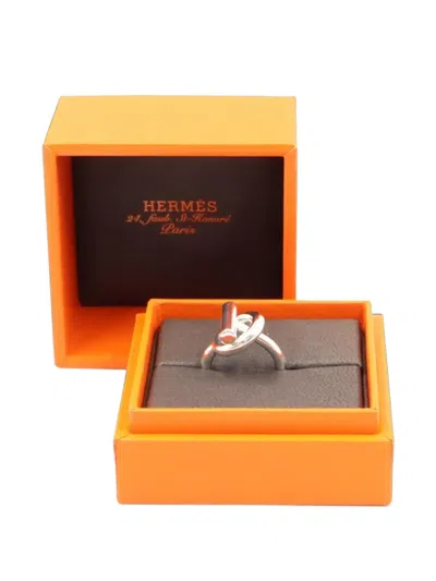 Pre-owned Hermes 2010s Echape Ring In Silver