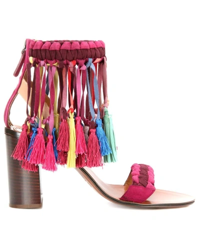 Shop Chloé Embellished Sandals In Multicoloured