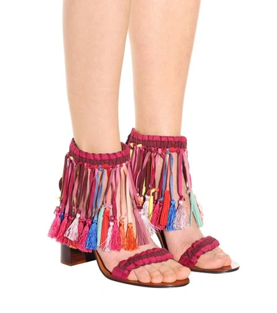 Shop Chloé Embellished Sandals In Multicoloured