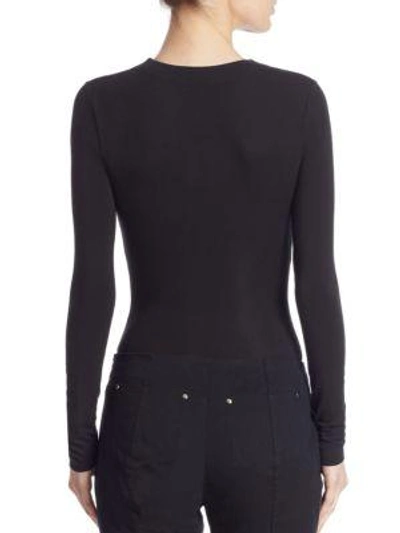 Shop Alexander Wang T Twist-front Cutout Bodysuit In Black