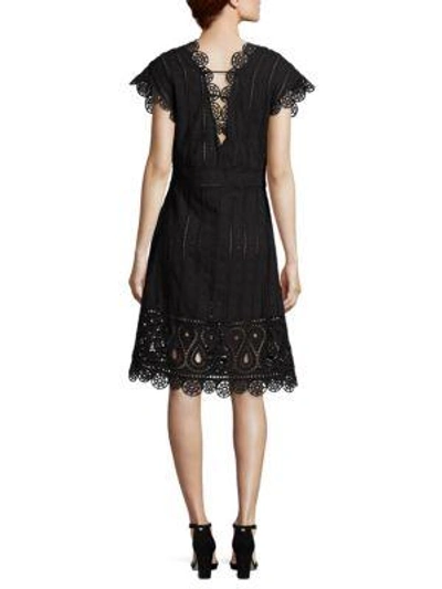 Shop Opening Ceremony Broderie Anglaise Cotton Dress In Black