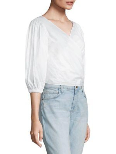 Shop Elizabeth And James Haven Poplin Cropped Top In White