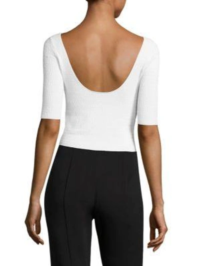 Shop Elizabeth And James Maisy Textured Cropped Top In White