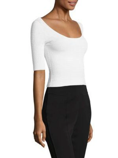 Shop Elizabeth And James Maisy Textured Cropped Top In White