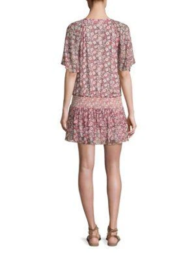 Shop Rebecca Minkoff Pebble Drop-waist Dress In Poppy Print