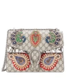 Gucci Dionysus Medium Appliquéd Embellished Coated-canvas And Snake Shoulder Bag In Multicoloured