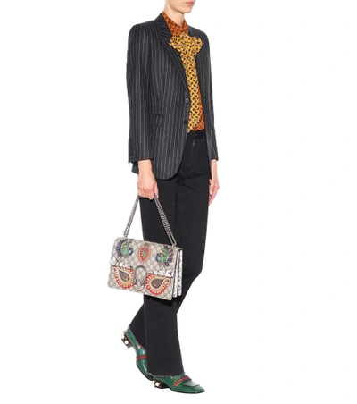 Gucci Dionysus Medium Appliquéd Embellished Coated-canvas And Snake Shoulder Bag In Multicoloured