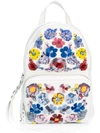 ALEXANDER MCQUEEN floral embroidered backpack,ТЕЛЯЧЬЯКОЖА100%