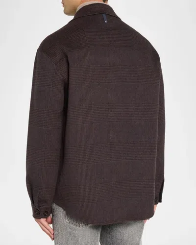 Mackage Check Wool Jacket In Brown
