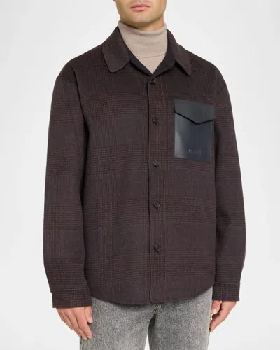Mackage Check Wool Jacket In Brown