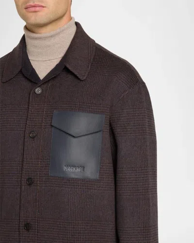 Mackage Check Wool Jacket In Brown