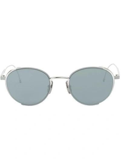 Thom Browne Round-frame Silver-tone Sunglasses In Gray