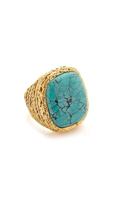 Shop Aurelie Bidermann Miki Ring With Stone In Gold