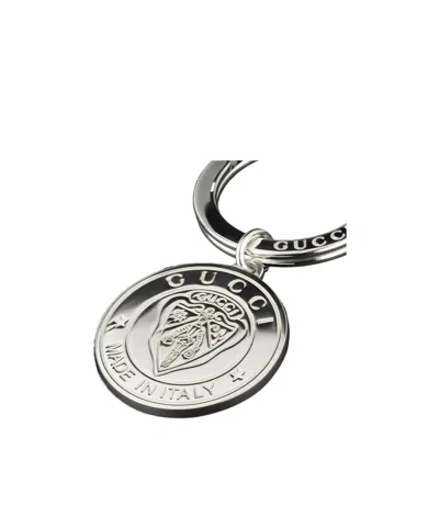 Gucci Crest Keyring In Silver