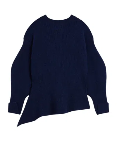 Givenchy Asymmetric Sweater In Wool And Cashmere In Blue