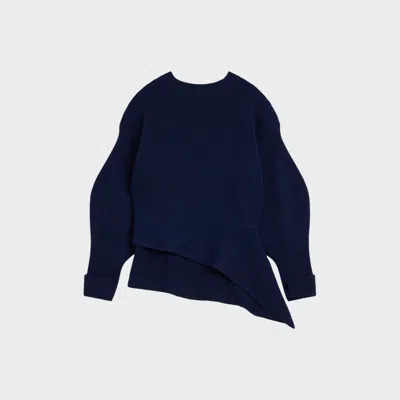Givenchy Asymmetric Sweater In Wool And Cashmere In Blue
