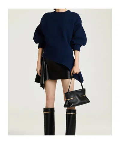 Givenchy Asymmetric Sweater In Wool And Cashmere In Blue