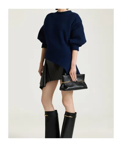 Givenchy Asymmetric Sweater In Wool And Cashmere In Blue