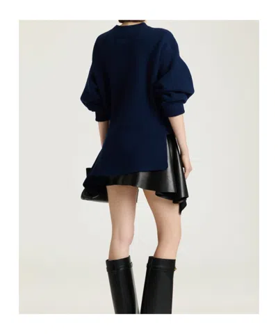 Givenchy Asymmetric Sweater In Wool And Cashmere In Blue
