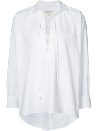 Nili Lotan - Shiloh Cotton Poplin Shirt - Womens - White