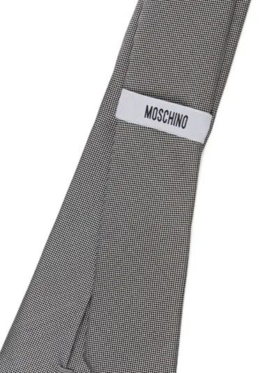 Moschino Teddy Bear Houndstooth-pattern Tie In Yellow