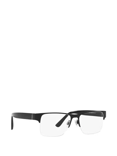 Polo Ralph Lauren Half-rim Rectangle-frame Glasses In Black