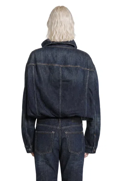 Acne Studios Cropped Denim Jacket In Blue