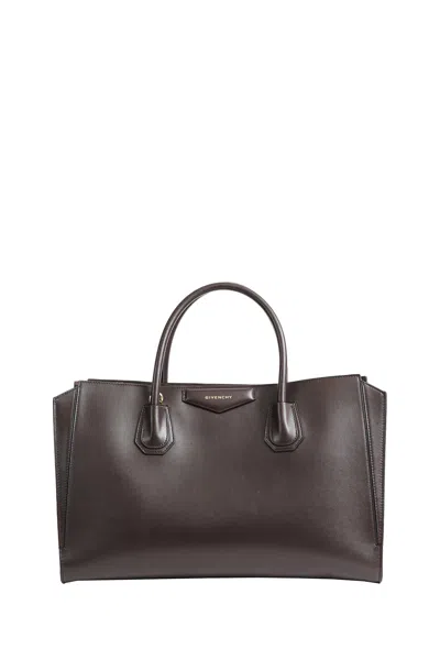 Givenchy Womens Antigona Catchall Medium Leather Shoulder Bag Chocolate In Brown