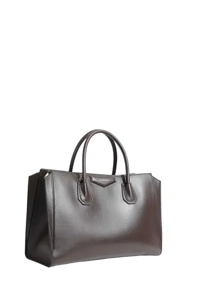 Givenchy Womens Antigona Catchall Medium Leather Shoulder Bag Chocolate In Brown