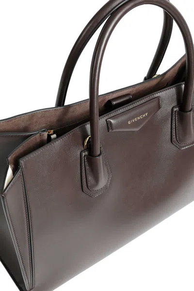 Givenchy Womens Antigona Catchall Medium Leather Shoulder Bag Chocolate In Brown