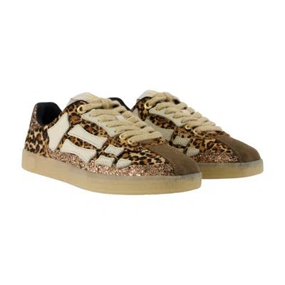 Amiri Leopard Patterned Leather Sneaker In Brown