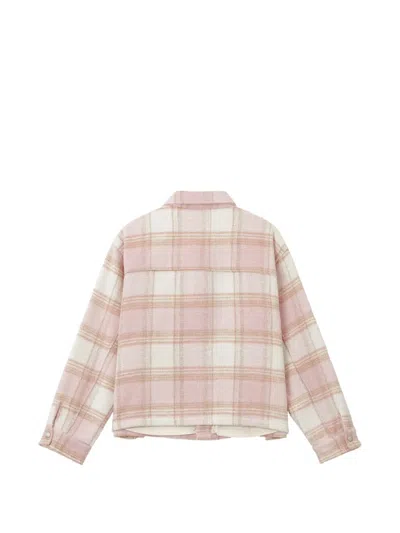 Chocoolate Check-pattern Patch-pocket Shirt Jacket In Pink