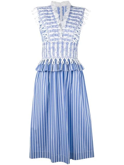 Shop Ermanno Scervino Waist Detail Striped Dress