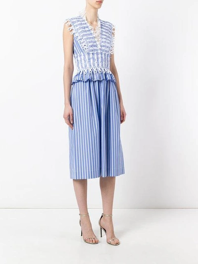 Shop Ermanno Scervino Waist Detail Striped Dress