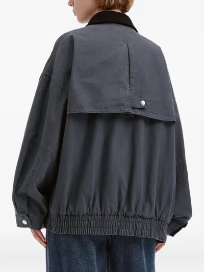 B+ab Contrast-collar Press-stud Jacket In Blue