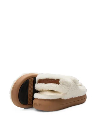 Moon Boot Shearling Touch-strap Sandals In Multi